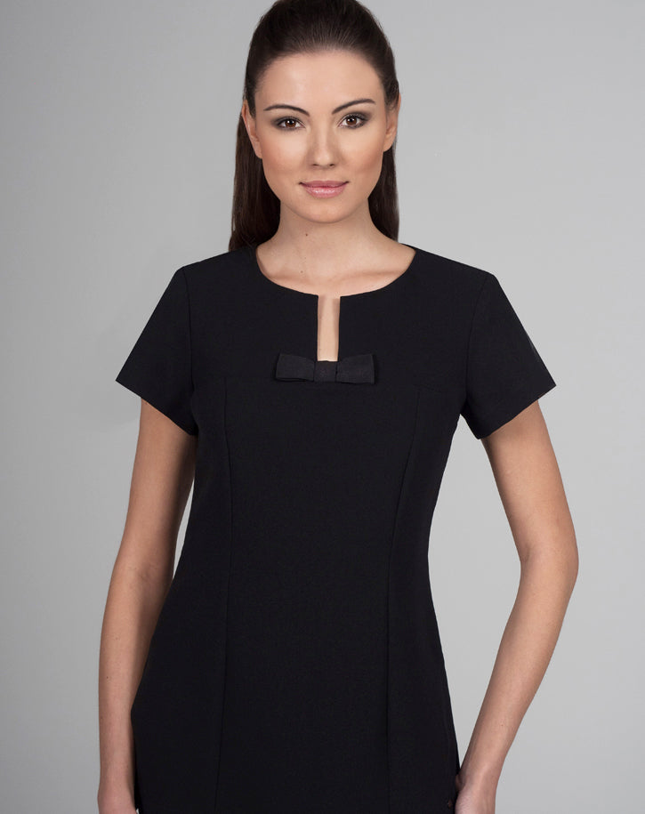 CR713 - Tunic with satin bow in Luxury Crepe
