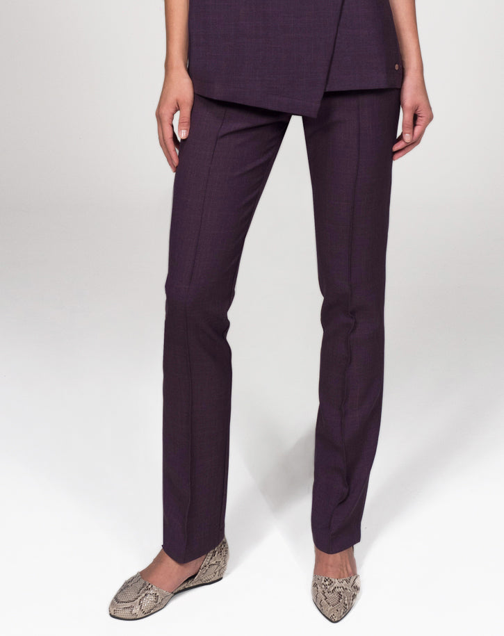 TN473 - Linen-look Cigarette Trouser with back elastic in Performance Linen Look