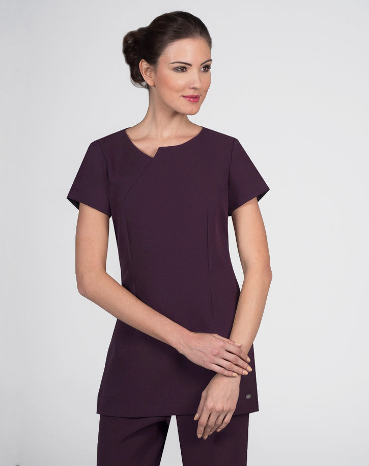 CR400 - Tunic With Step Detail at Neck in Luxury Crepe