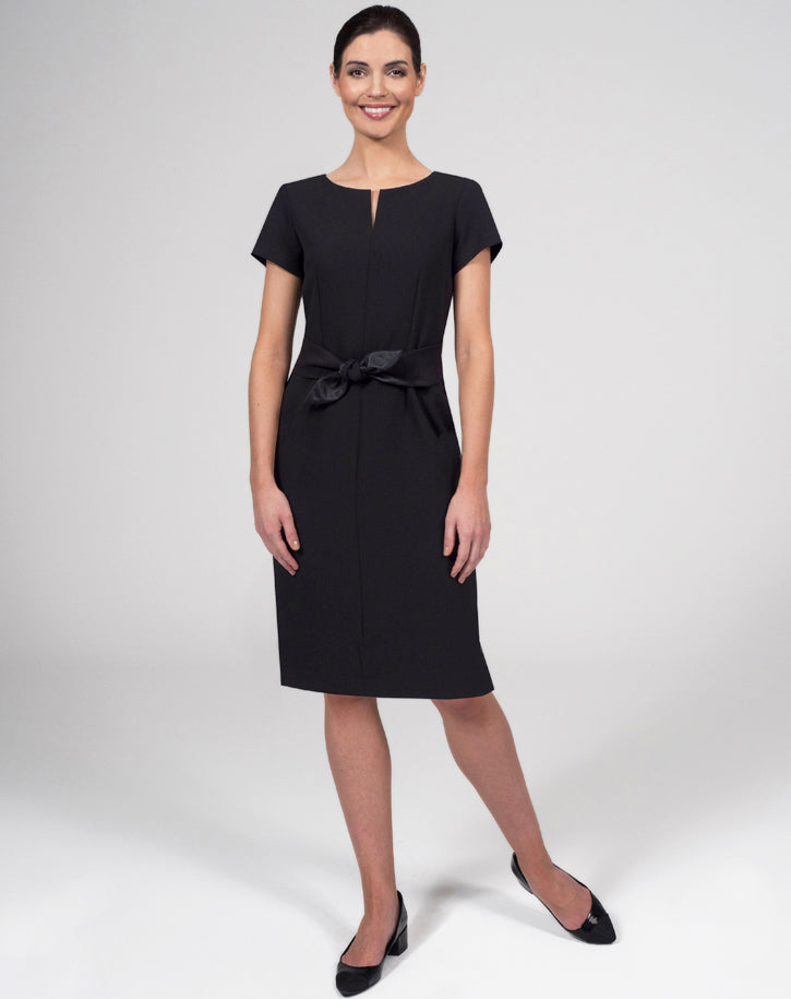 CR928 - Dress with tie detail & lining on tie in Luxury Crepe