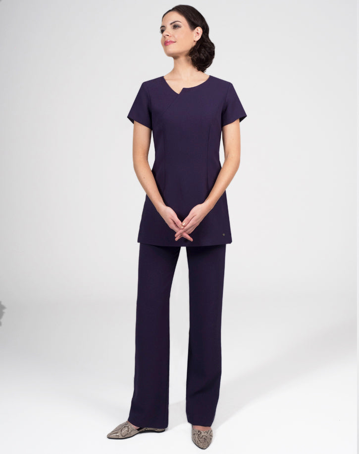 CR400 - Tunic With Step Detail at Neck in Luxury Crepe