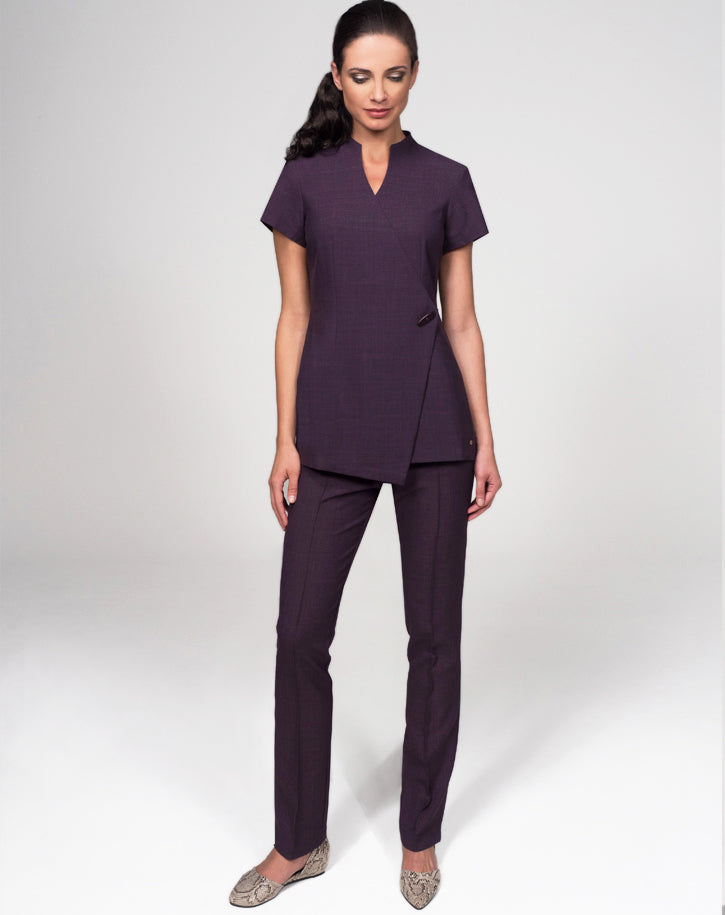 TN808 - Wrap style tunic in Performance Linen Look