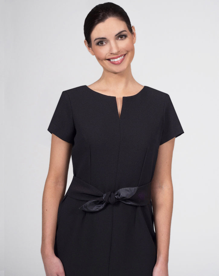 CR928 - Dress with tie detail & lining on tie in Luxury Crepe