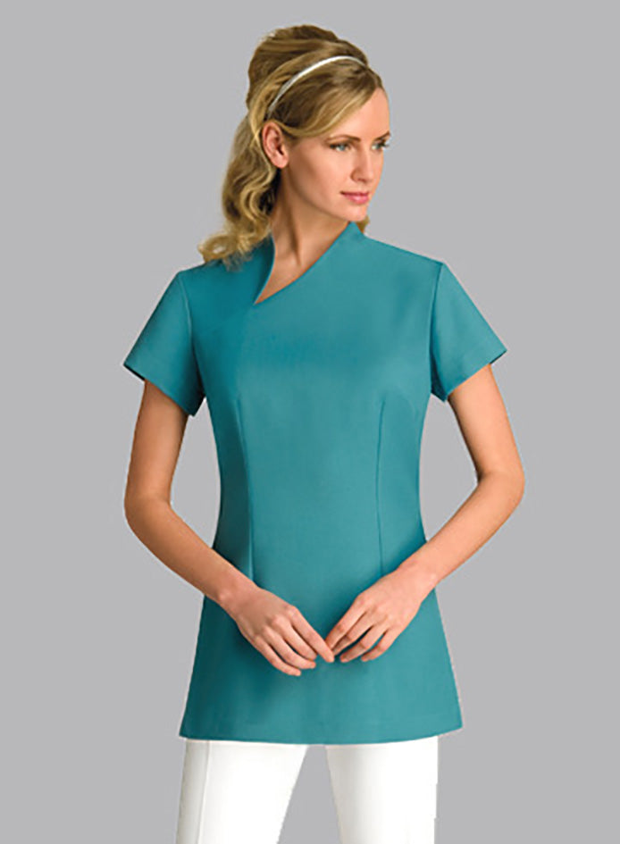 PS747 -  Mandarin Tunic with spliced neckline in Pro Stretch