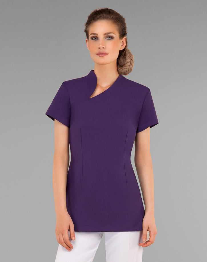 PS747 -  Mandarin Tunic with spliced neckline in Pro Stretch