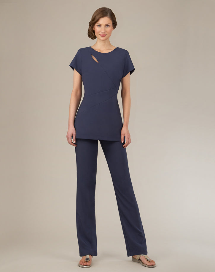 PS940 - Panelled tunic with slash neck detail in Pro Stretch