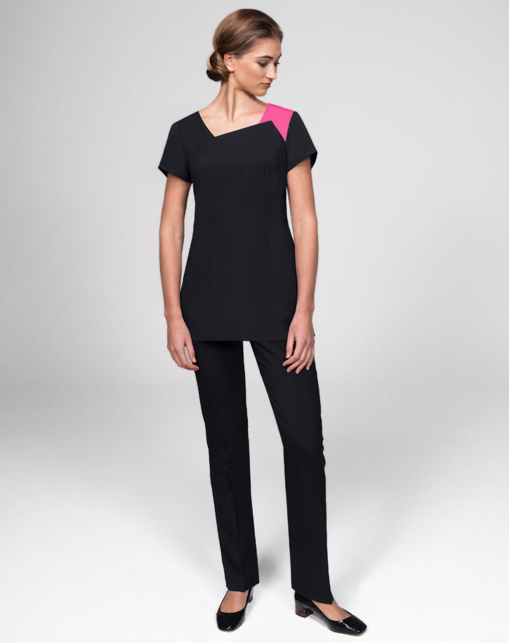PS288 - Angle Neck Tunic with colour trim in Pro Stretch